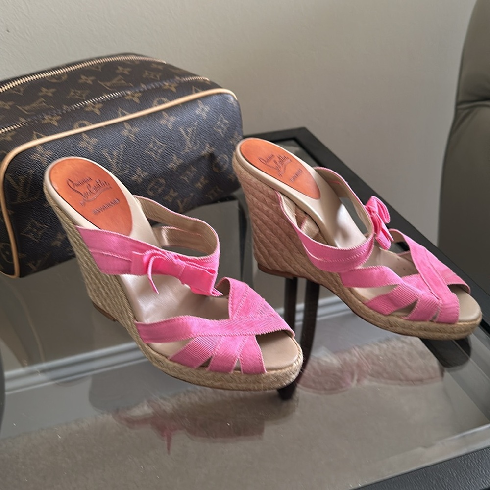 Christian Louboutin Pink Espadrilles EU38 - Picture 2 of 14